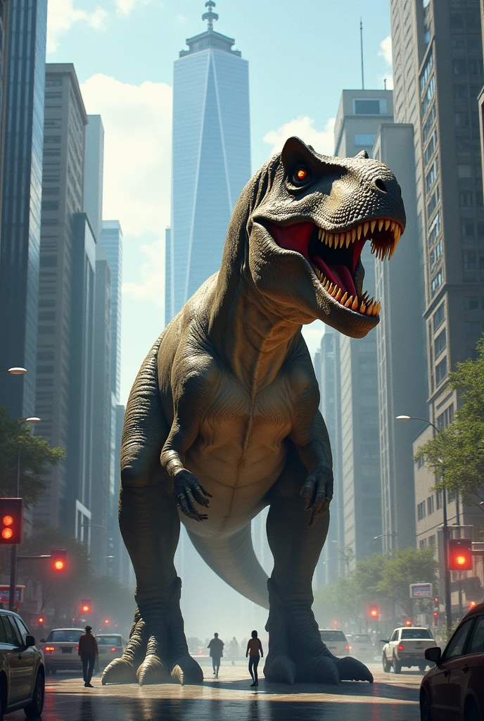 Tyrannosaurus rex, the modern dinosaur。They are confused by the world that is different from their time, but they have to live, so they remain true to themselves despite their confusion.。It has made a brilliant advancement in modern life.。