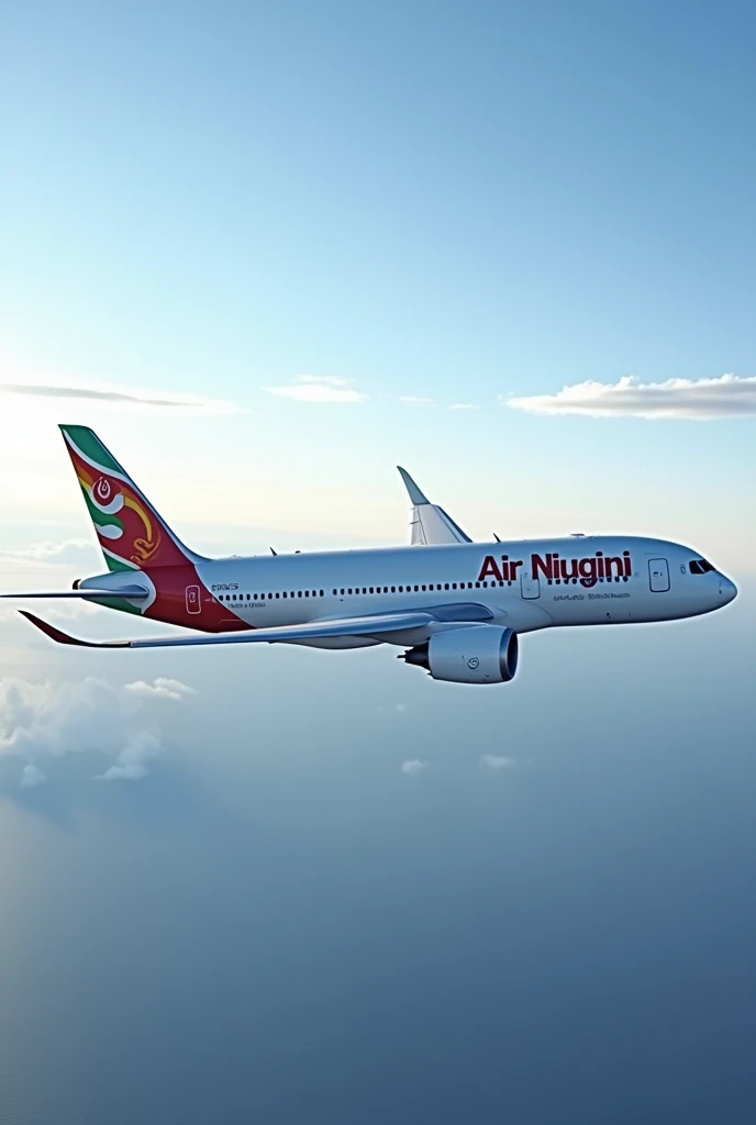 Generate an image of an Airbus A350 with the current logo of Air Niugini.