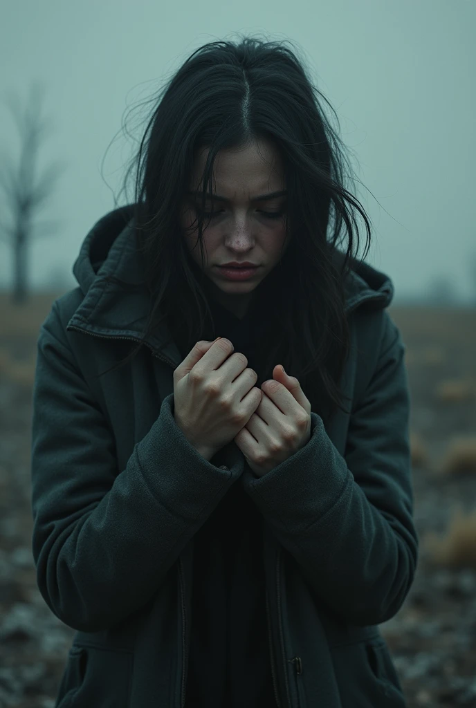Create an image that represents the deepest pain of a woman who feels abandoned by the one she loves most.
