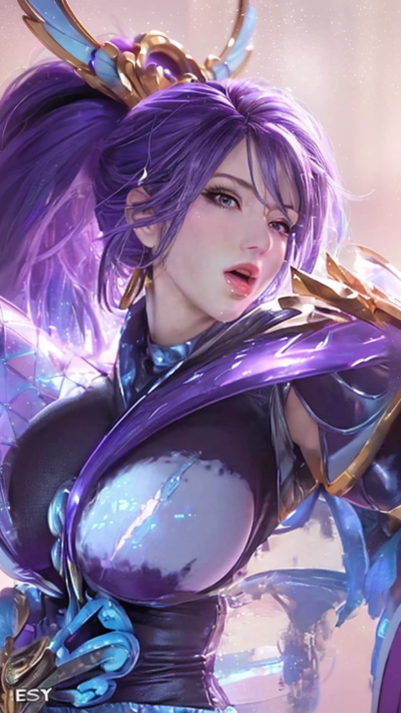 (8k, RAW photo, photorealistic:1.25) ,( lipgloss, eyelashes, gloss-face, glossy skin, best quality, ultra highres, depth of field, chromatic aberration, caustics, Broad lighting, natural shading,Kpop idol) looking at viewer with a serene and goddess-like happiness, Verry big breasts, huge boobs