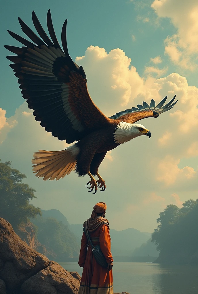 There is a scene in the novel 'Sindh Bad Jahaji Ka Safar' in which a big eagle lifts the 'Sindh Bad' and takes it, creating an image of it but it does not have any color in it, so that the color space is left empty so that the color itself is there.