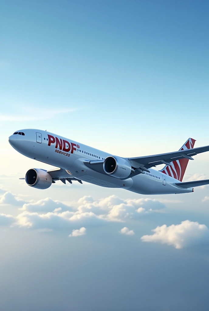 Generate an image of a Boeing 777 with the logo PNGDF Services.