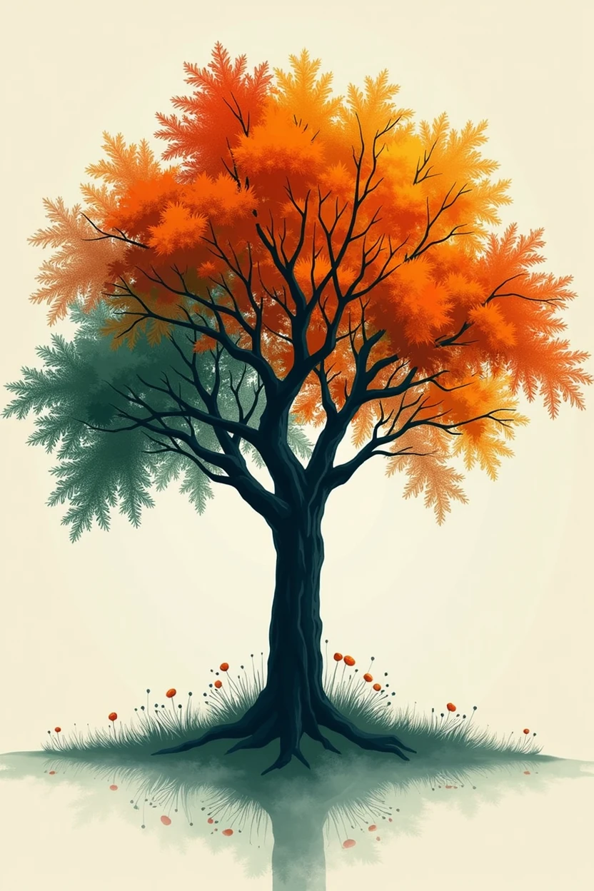 Indian fleg with tree