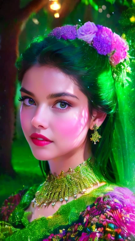 a beautiful girl in a lush garden, surrounded by colorful flowers, gazing up at a starry night sky, (best quality,4k,8k,highres,masterpiece:1.2),ultra-detailed,(realistic,photorealistic,photo-realistic:1.37),extremely detailed eyes and face,longeyelashes,detailed flower petals,detailed starry night sky,vibrant colors,cinematic lighting,intricate background details,fantasy,dreamlike