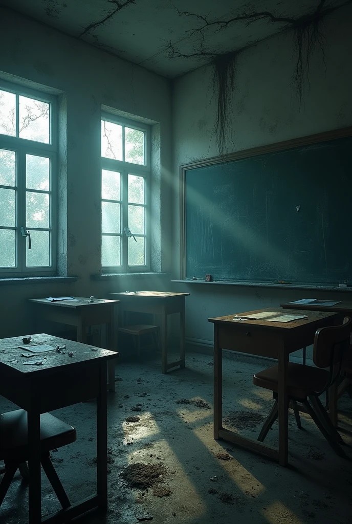 Abandoned haunted classroom