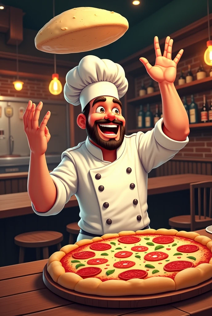 Create a poster for a pizzeria called :famine