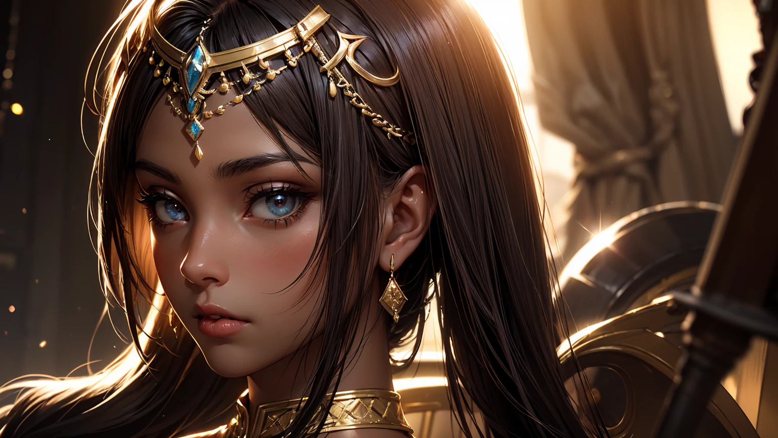 masterpiece, 最high quality, high quality, a high resolution, high quality texture, high quality shadow, high detail, beautiful details, detailed, extremely detailed computer graphics, detailedテクスチャー, a realistic representation of the face, realistic, colorful , Gentle, cinematic light, side light, lens flare, Ray tracing,tailed beautiful Gentle face, detailed beautiful Gentle eyes, Cleopatra Egyptian Punk (((dark skin))) camel's foot пирамида дворец замок сидит, legs crossed, on the throne wine in hand, Ideal golden ratio composition, masterpiece, Best quality, 4K, Sharp Focus, Ideal Anatomy, without shoes, Beautiful legs, whole body, whole body shot, 1 girl, action pose, nsfv, big breasts, blue thong, whole body, There are posters in the playroom, High-end PC setup with RGB lighting, and various gaming accessories, without shoes, bare feet, bare feet, Beautiful legs,thick thighs, hip gap, camel's foot, big breasts, hard nipples, funny , slippage, Visible areolas, visible nipple,