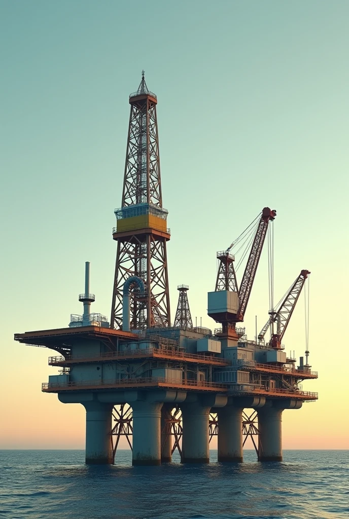 Crane machine in oil rig with gradient background 