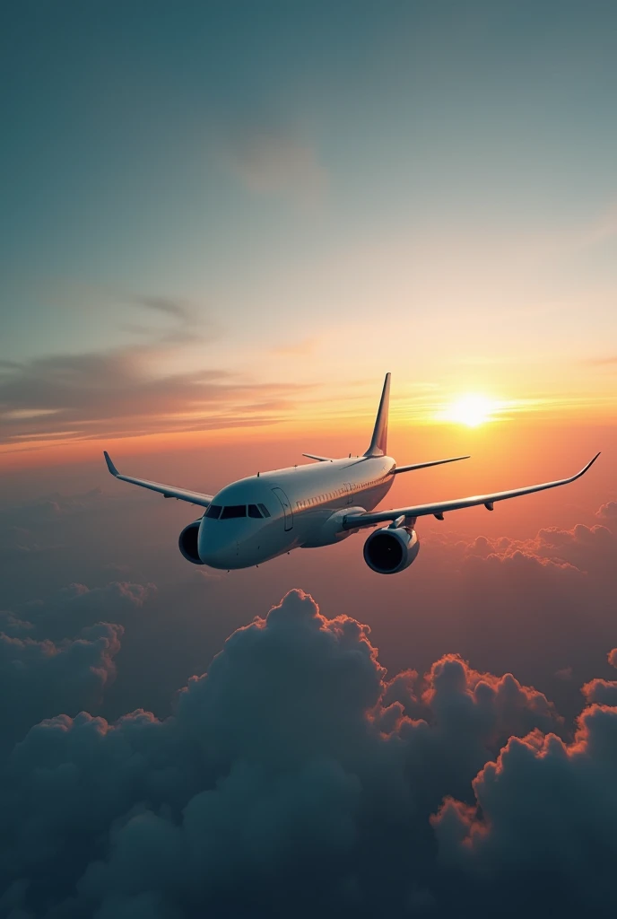 A cinematic airplane picture