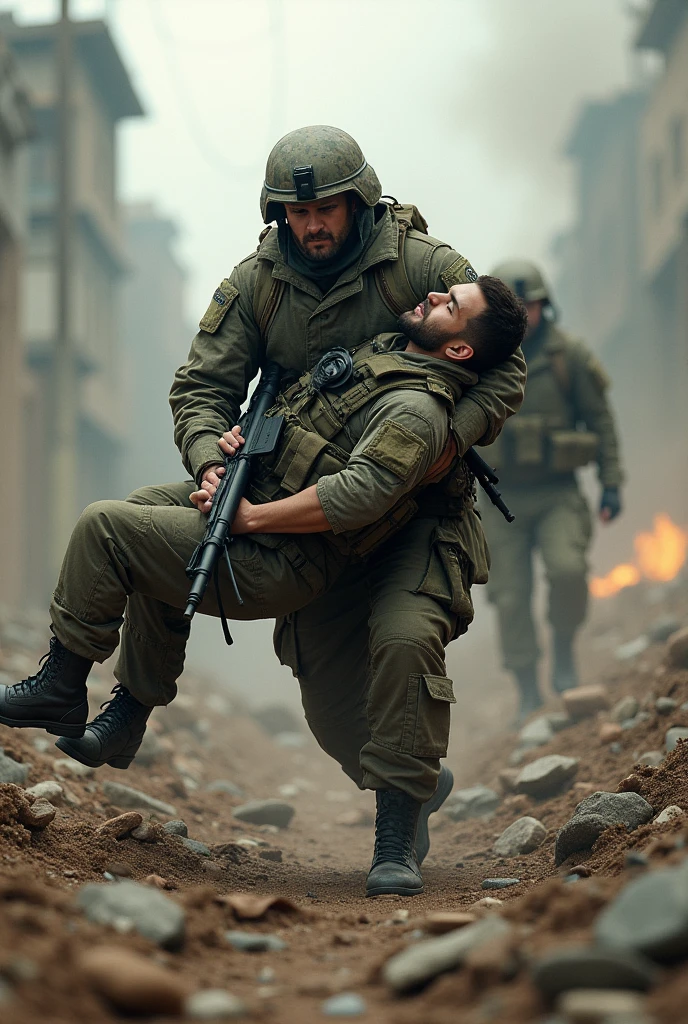 risked his life to save a fellow soldier, who was critically wounded. Image ratio 9:16