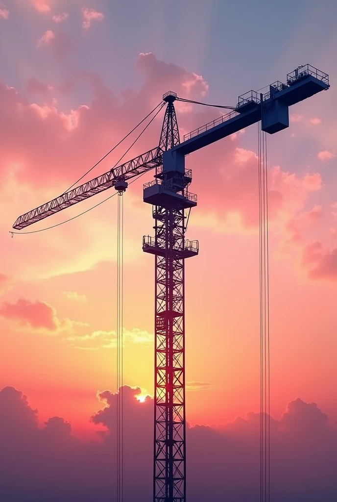Tower Crane machine with gradient background 
