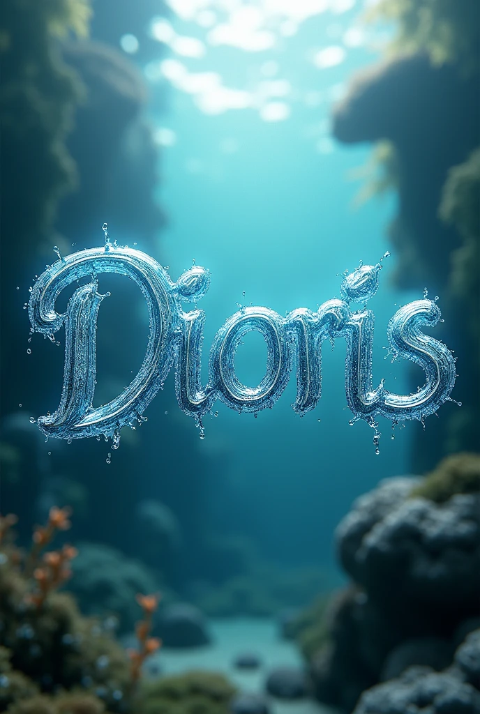 Dioris in water lettering