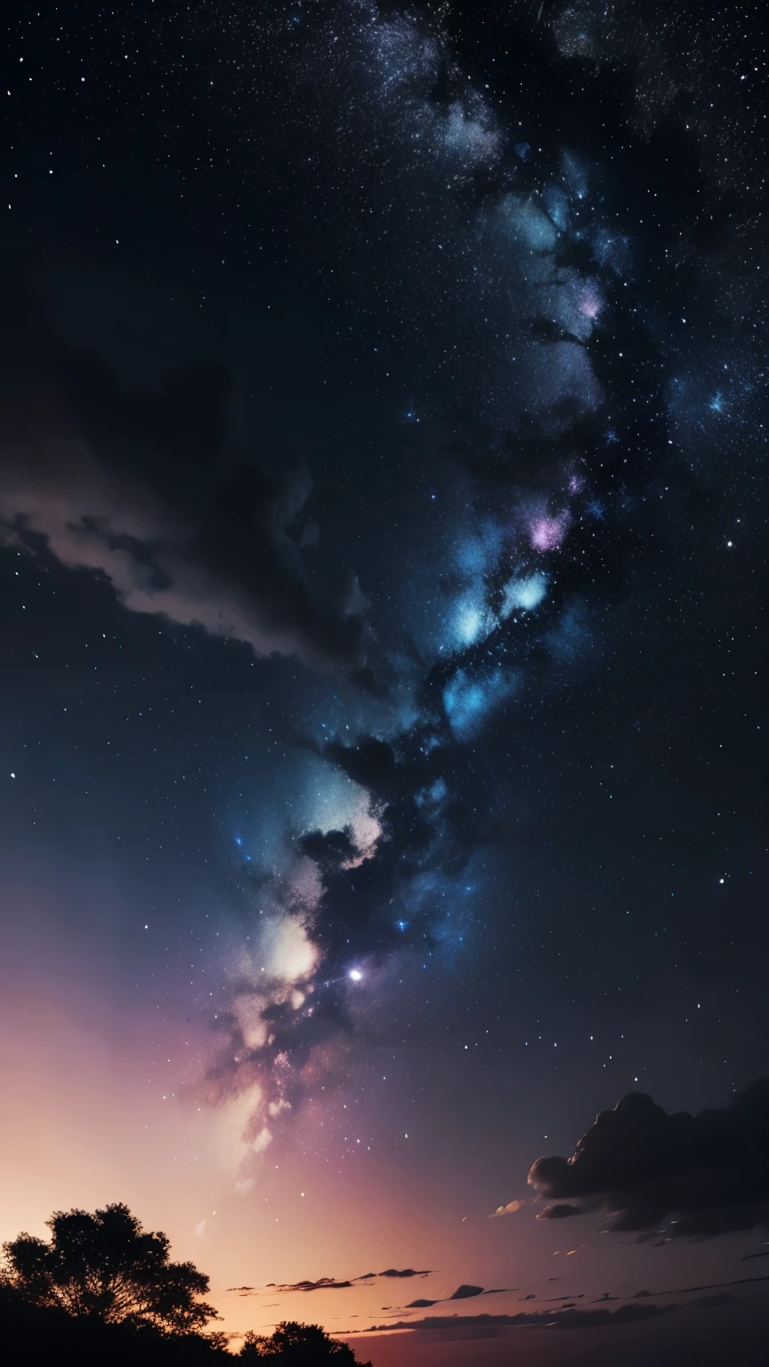 Starry Sky, night, Dark Clouds
