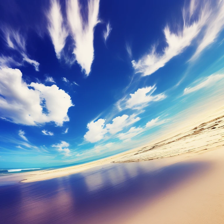landscape, landscape photo, sky, beach, in the ocean, on the beach, in the morning, low saturated colors, pale colors, Light_Purple, wide shot, from above, dreamy atmosphere, romantic atmosphere, photorealistic, lens flare, best quality, 4K, beautiful, soft-edged