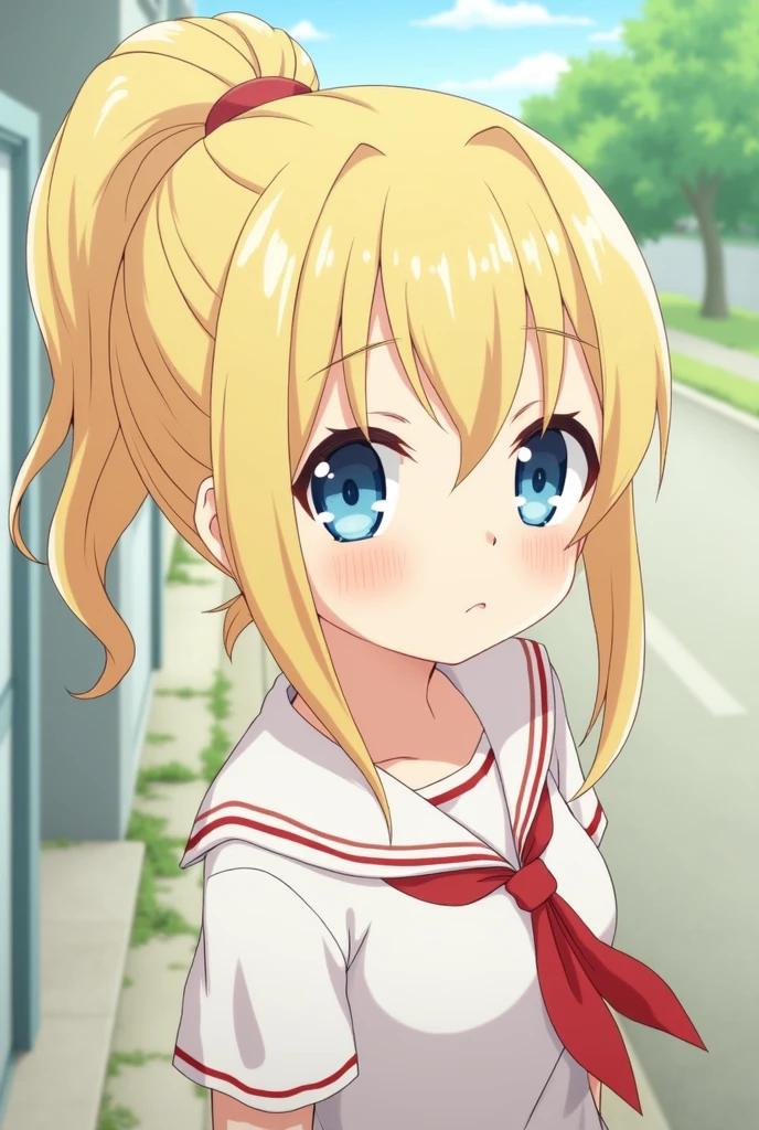 Blonde  girl　ponytail　Blue Eyes　Lori　anime