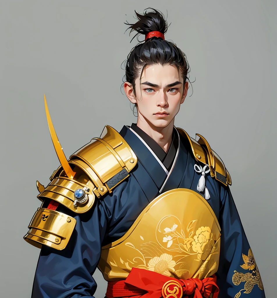 character in Japanese setting, Samurai, Art, japanese armor, Japan, Samurai, взрослый man, man, Samurai, kimono, Samurai, digital painting