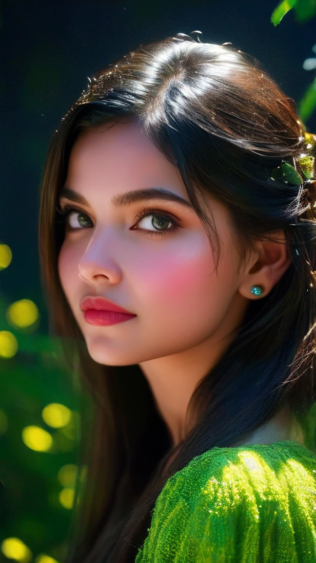 a beautiful girl in a lush garden, surrounded by colorful flowers, gazing up at a starry night sky, (best quality,4k,8k,highres,masterpiece:1.2),ultra-detailed,(realistic,photorealistic,photo-realistic:1.37),extremely detailed eyes and face,longeyelashes,detailed flower petals,detailed starry night sky,vibrant colors,cinematic lighting,intricate background details,fantasy,dreamlike