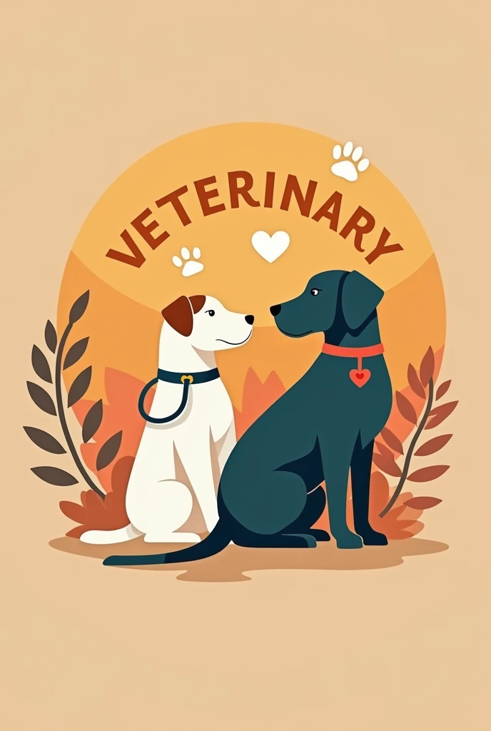 Create a veterinary logo image with the word veterinary and that has color