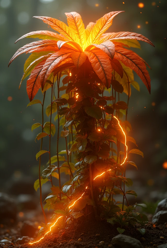 a magical plant with leaves that constantly emit a warm, orange glow, as though they are perpetually aflame. The ivy is immune to fire and can thrive in the most inhospitable, fiery environments