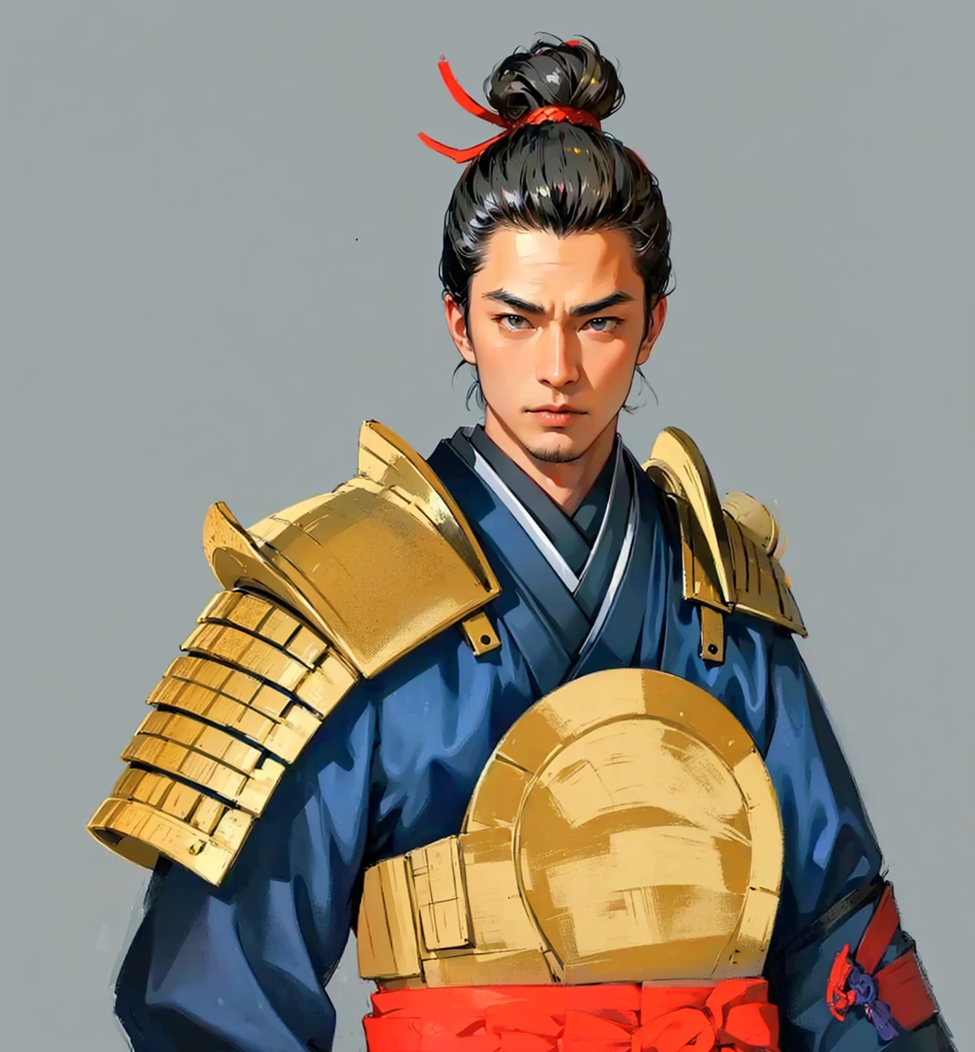 character in Japanese setting, Samurai, Art, japanese armor, Japan, Samurai, взрослый man, man, Samurai, kimono, Samurai, digital painting