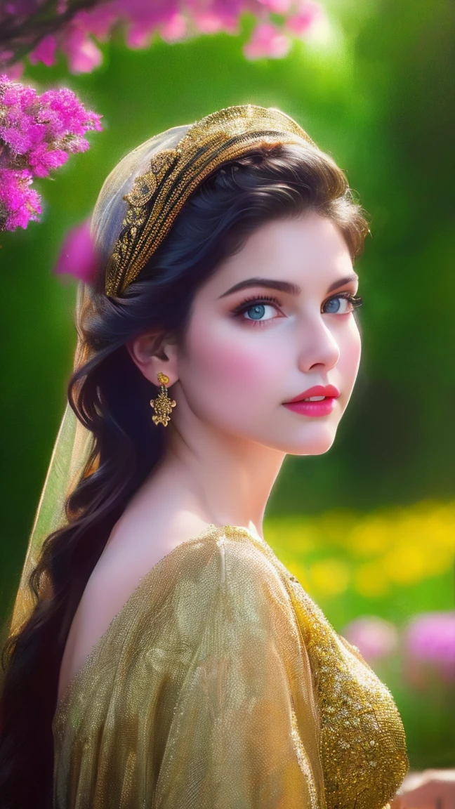 A girl in a garden,half:illustration,beautiful detailed eyes,beautiful detailed lips,Extremely detailed eyes and face,long eyeslashes,High Resolutions,ultra detailed,fotorrealist,vivid colors,bokeh,Portraits,warm tones,soft lighting, (The best quality,4k,8k,High Resolutions,masterpiece:1.2),ultra detailed,(realist,fotorrealist,fotorrealist:1.37),classical,Amazing,beautiful detailed eyes,beautiful detailed lips,Extremely detailed eyes and face,long eyeslashes,oil painting style,Canvas texture,old fashioned dress,Golden lighting,Garden landscape,colorful flowers,romantic atmosphere,vintage colors,soft sunlight,serene expression,elegant pose
INFO

