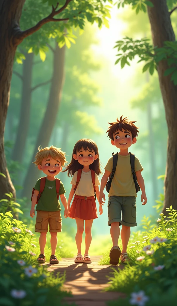 And those three kids return there home from the peaceful forest