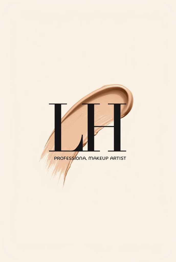 Logo for stylish makeup artist with initials LH with foundation smudge