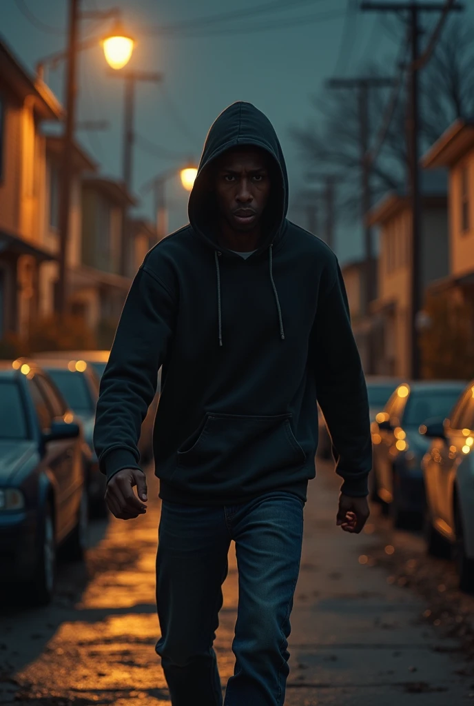 A young man carrying out a robbery in the neighborhood based on real events