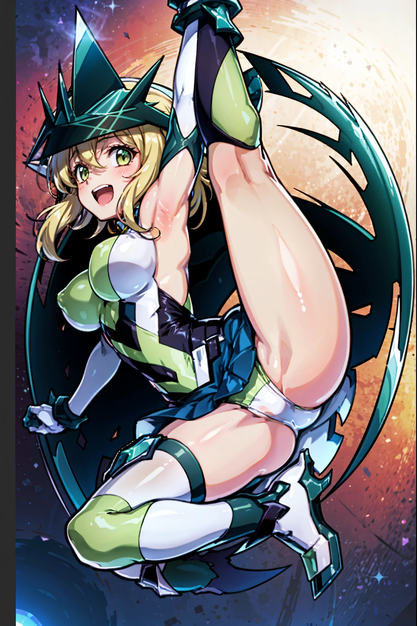 (Extremely detailed CG), (Highest quality),(full body),(( Spread your legs,Strike a Pose)),1 _girl,alone, Akatsuki Kirika,symphogear,Perfect Face, Glowing Skin, Glowing Skin, Wide Hips,Tight waist,Knee-high boots,Elbow Bag,1 girl, Long Hair, Big Breasts,Thick thighs,sunset,Octane,(rise_leg:1.2),(leg_in_front_of_girl:1.3),rise_feet,stretch_knee,rise_sole,rise_heel,rise_ toes,rise_ankle,(stretch_leg:1.1),(Buttocks:0.6),big_smile, laugh,back_knee,I-shaped_balance,stretch_knee_back,crotch,