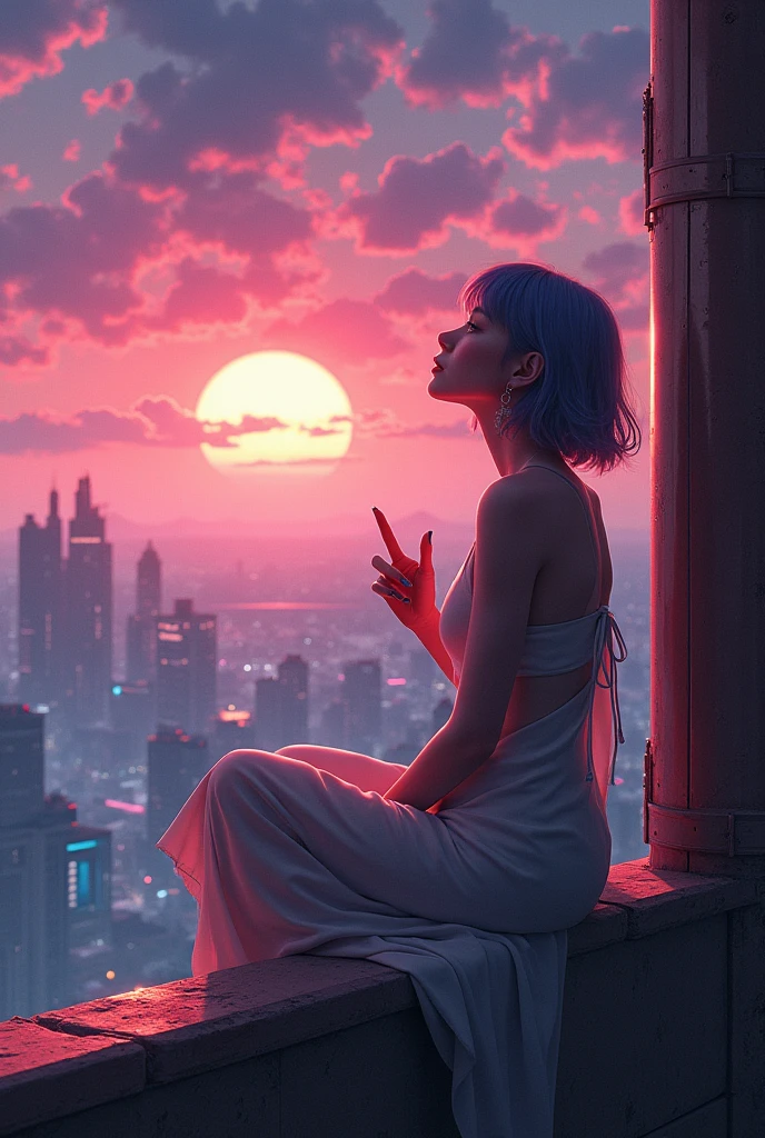 Manga fantasy nail art view, incredibly detailed nails, beautifully manicured nails, intricate nail design, a lofi-style unparalleled Grand-Mother in a cyberpunk, beautiful detailed eyes, beautiful detailed lips, extremely detailed face, Anime "old-woman" sitting on a shelf looking at the sky, anime drawings inspired by Makoto Shinkai, trending on pixiv, space art, Makoto Shinkai Cyril Roland, (best quality,ultra highres,insane masterpiece:1.2),ultra-detailed,(ultra realistic,professional photorealistic,photo-realistic:1.37),stunning sunset sky, intricate cyberpunk cityscape, neon city lights, moody lighting, soft color palette, cinematic atmosphere, octane render, insane unrealengine5, vibrant sunset colors, dramatic sunlighting, cinematic composition, ethereal atmosphere breathtaking landscape serene scenery,varies,multi,etc. --v 6 --s 1000 --c 20 --q 500 --chaos 100