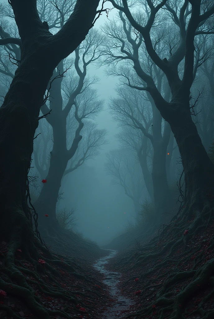 A dark forest that scares