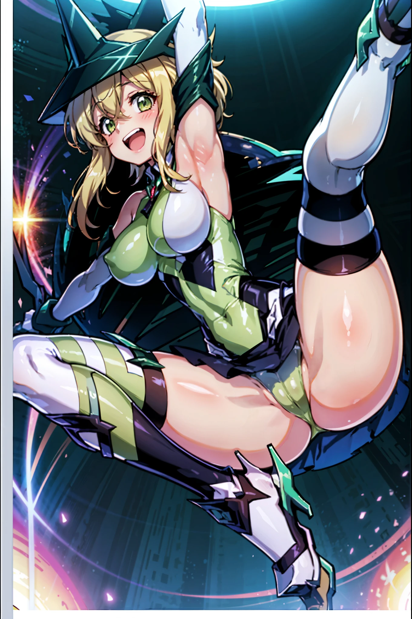 (Extremely detailed CG), (Highest quality),(full body),(( Spread your legs,Strike a Pose)),1 _girl,alone, Akatsuki Kirika,symphogear,Perfect Face, Glowing Skin, Glowing Skin, Wide Hips,Tight waist,Knee-high boots,Elbow Bag,1 girl, Long Hair, Big Breasts,Thick thighs,sunset,Octane,(rise_leg:1.2),(leg_in_front_of_girl:1.3),rise_feet,stretch_knee,rise_sole,rise_heel,rise_ toes,rise_ankle,(stretch_leg:1.1),(Buttocks:0.6),big_smile, laugh,back_knee,I-shaped_balance,stretch_knee_back,crotch,
