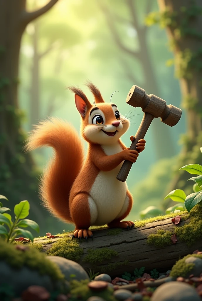 Squirrel with a hammer
