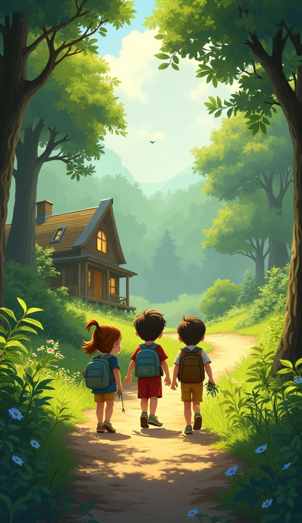 And those three -Lucy, Ben and Maya return there home from the peaceful forest