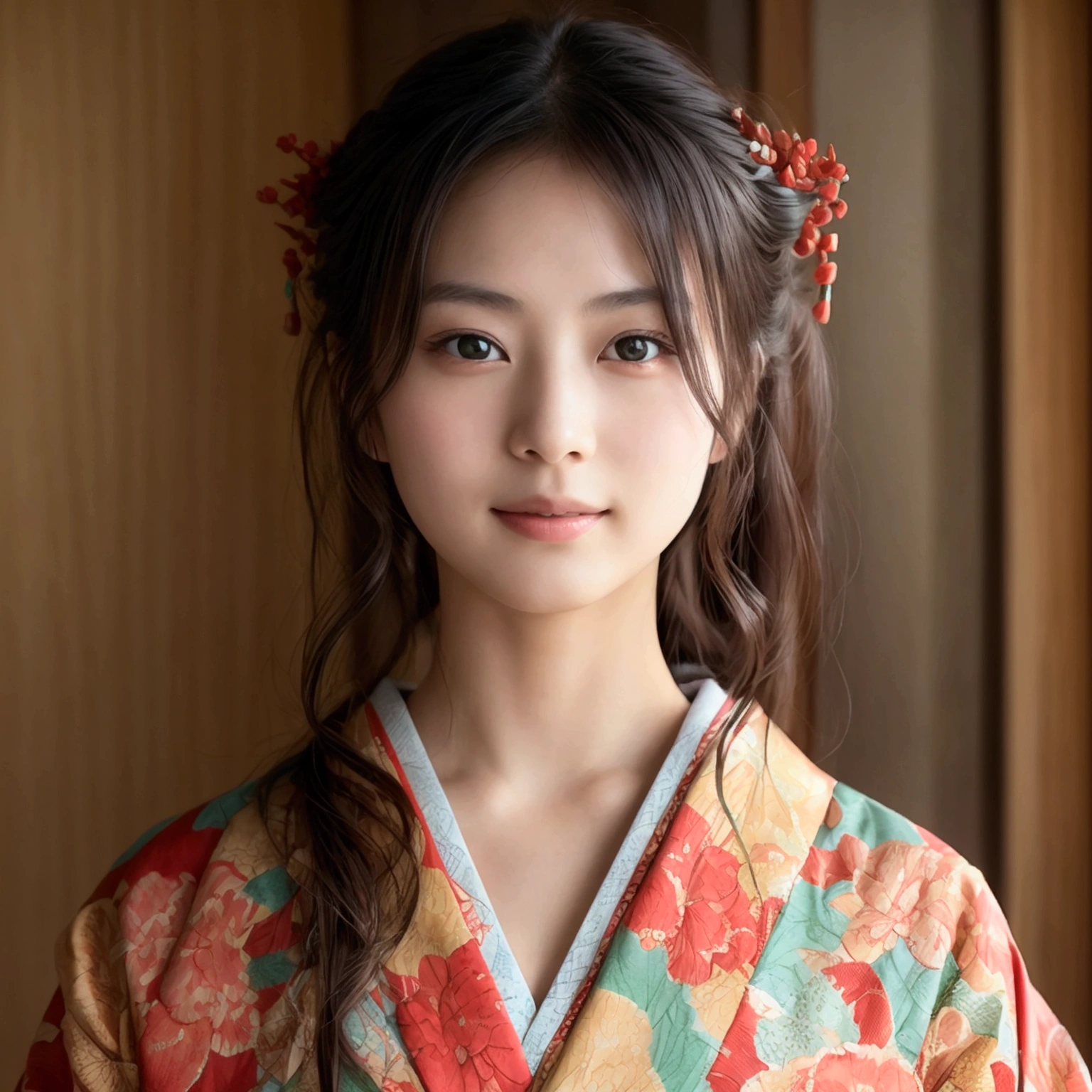 Masterpiece:1.5、Highest quality:1.5、Beautiful Japanese、Wearing a beautiful yukata:Colored:Japanese pattern,Beauty Painting、Realistic portraits、Beautiful detailsまでこだわった目、超High resolution, (reality:1.2), Cinema Lighting、(Beautiful Japanese Women:18-year-old)、 Beautiful Face、Beautiful Skin、(Looking at the audience)、(High resolution)、(8k)、(Very detailed)、(Beautiful details)、(Very detailed)、 (wallpaper)、Detailed face、Bright lighting、Professional Lighting、smile,Whole body、Skin-beautifying effect、Overall image、Accurate anatomy:1.2、Accurate Images:1.2、Very detailedな画像、Perfect image、Flawless images、Natural soft light、Beautiful images、(Best Shot,RAW Photos)