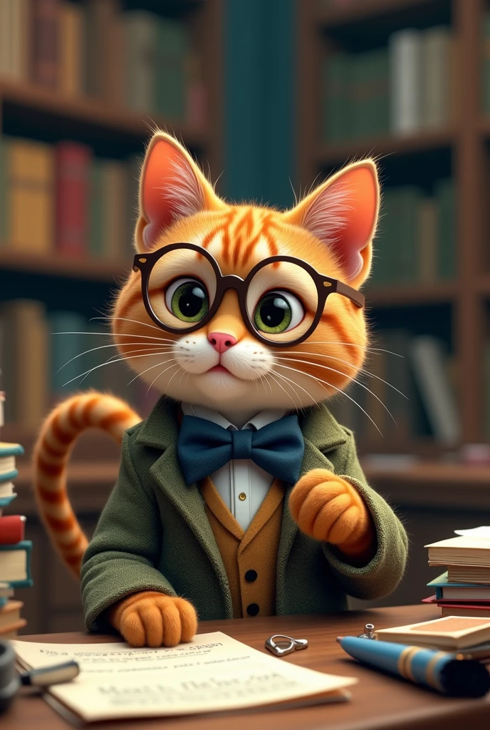 cat dressed as a mathematician