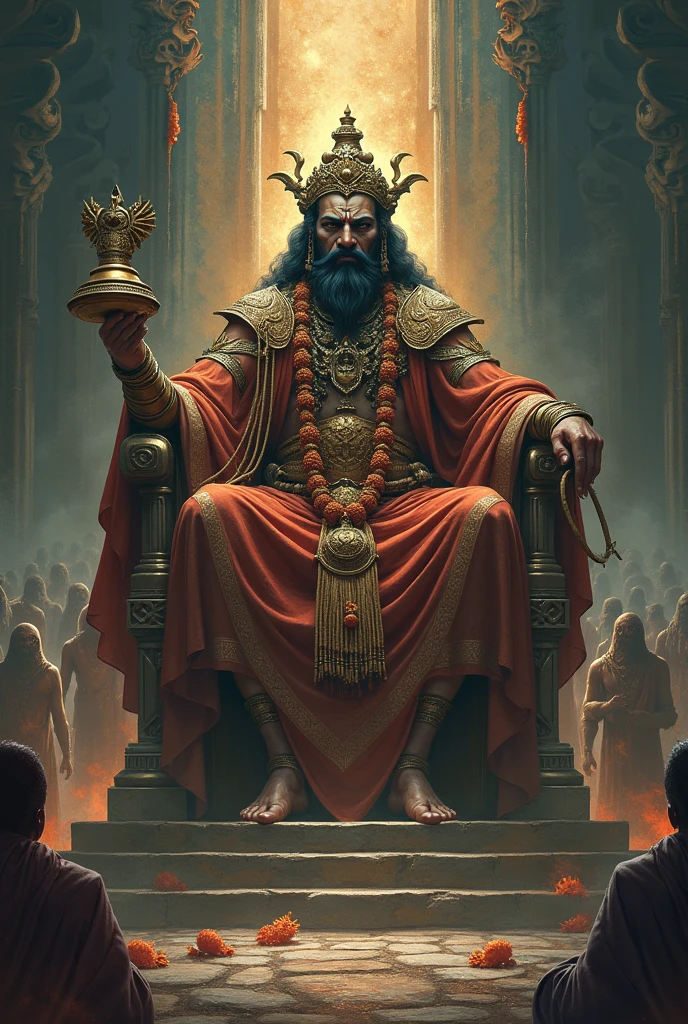 Yama
According to Hindu mythology, Yama was the god of death, responsible for the death and lifeline of human beings. The story goes that he gained his position after being the first human to die and finding his way to the underworld. He is believed to be non-evil, and to be the king of his ancestors, ghosts and justice.