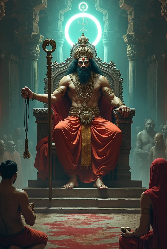 Yama
According to Hindu mythology, Yama was the god of death, responsible for the death and lifeline of human beings. The story goes that he gained his position after being the first human to die and finding his way to the underworld. He is believed to be non-evil, and to be the king of his ancestors, ghosts and justice.