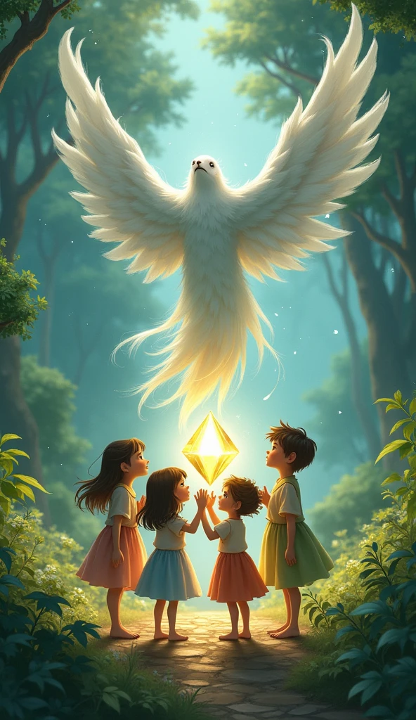 With pure hearts, those three kids-Lucy, Ben and Maya earned the trust of the Wind Spirit, who granted them the crystal.