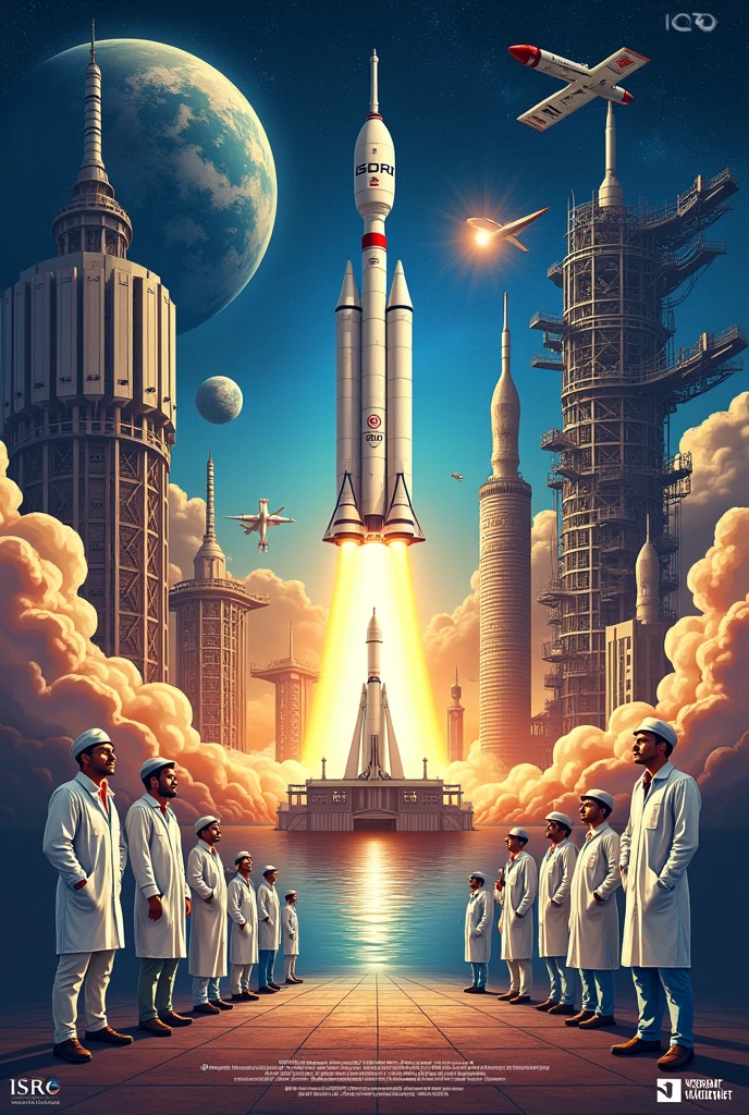 A poster on ISRO past present and future by vikrant University 