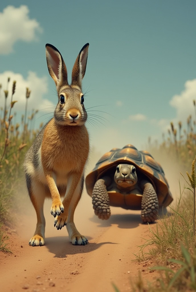 RACE BETWEEN THE HARE AND THE TORTOISE