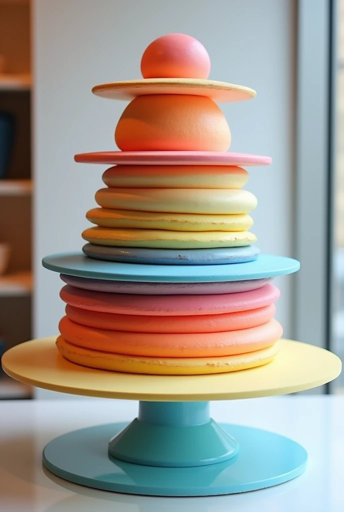 Multi-tiered frisbee cake