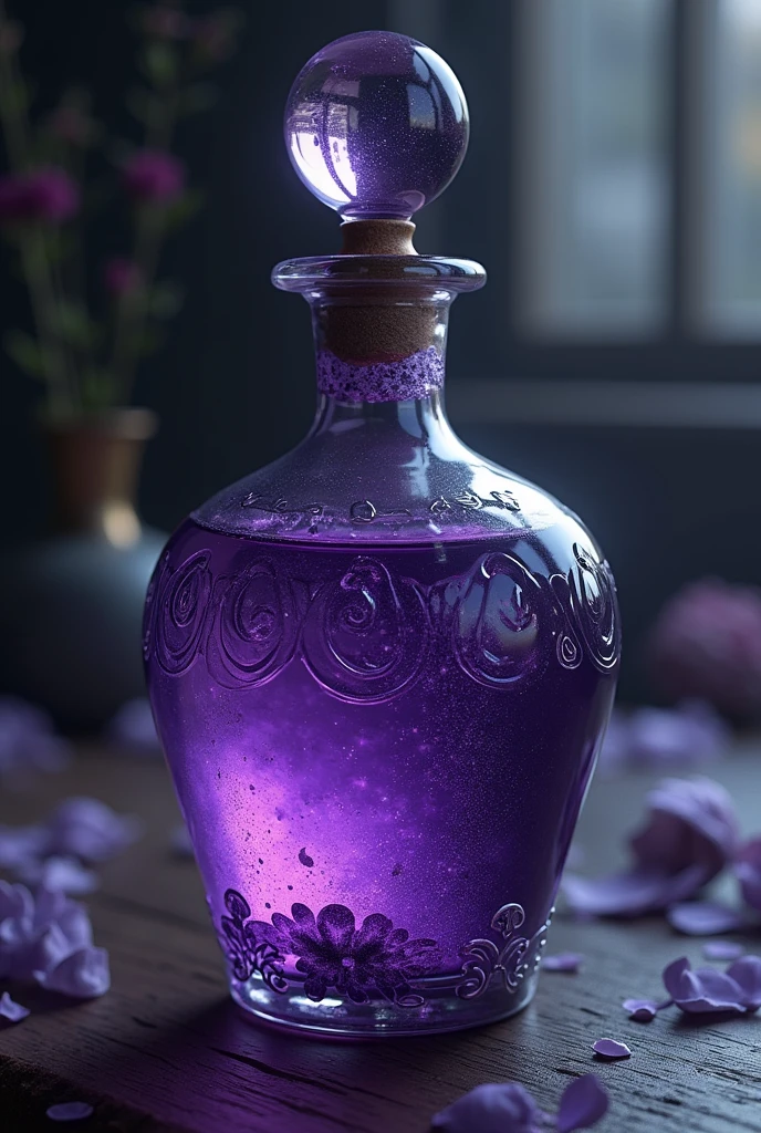 A Potion with a Deep, velvety purple, with subtle, dark sparkles like stars in a night sky.