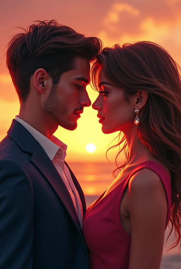 Create several different covers for a romance story book whose trope is enemies to lovers, In which a 21-year-old man and a 27-year-old woman with very different styles and personalities are competing for a promotion at the office and end up falling in love