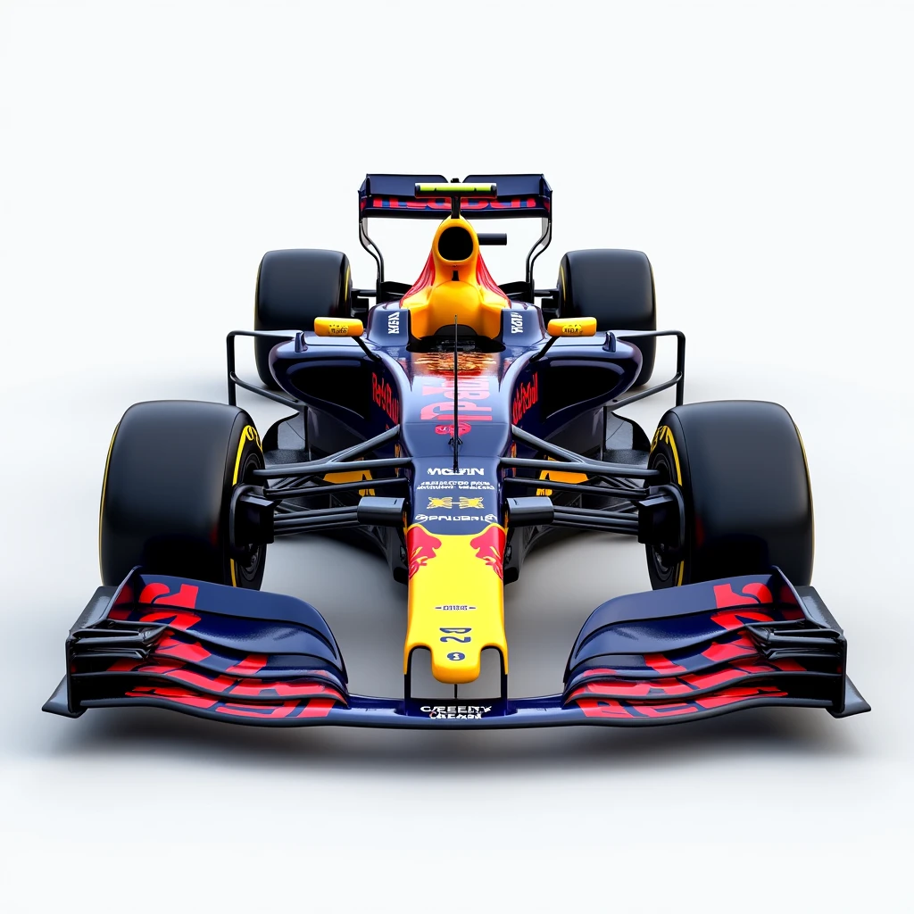 Red Bull F1 car image in PNG format in 3d
