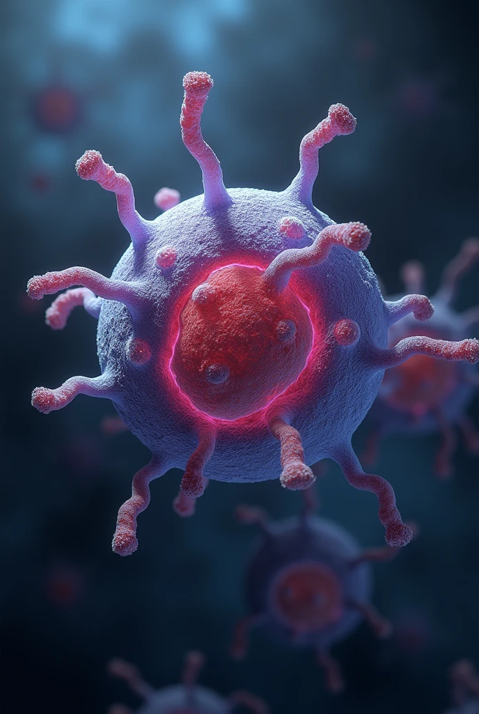 Image of condensed chromosomes and nuclear membrane disintegration.
