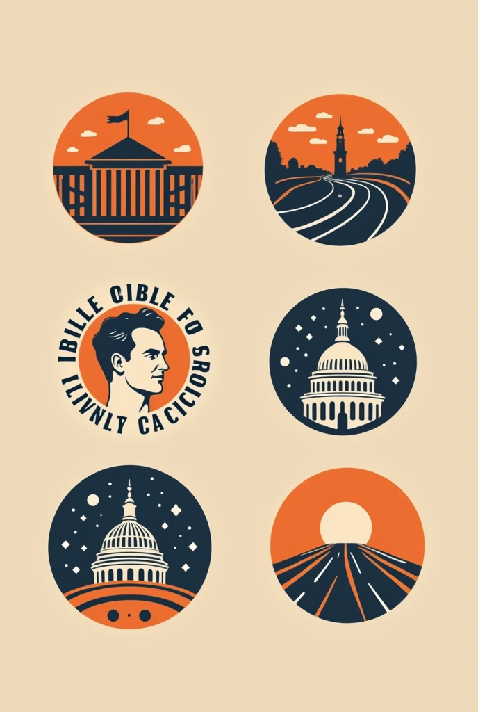 Civic group logos、Advanced, simple and orange。The theme is honest politics and politics for citizens.。No characters allowed。