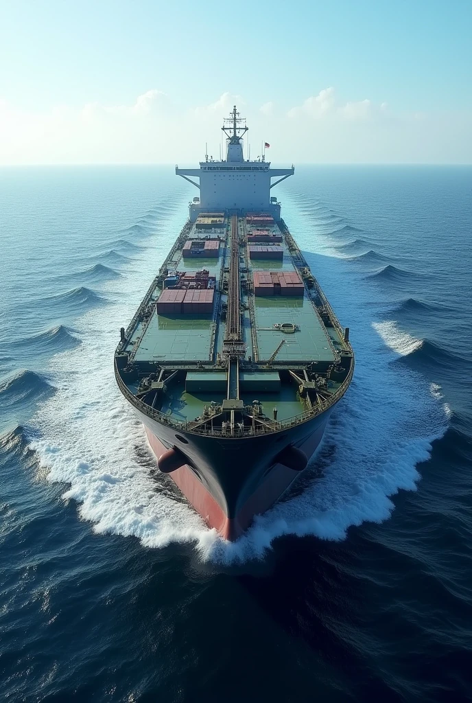 Background picture of cargo ship at sea and text at the middle saying "ship operation and management"