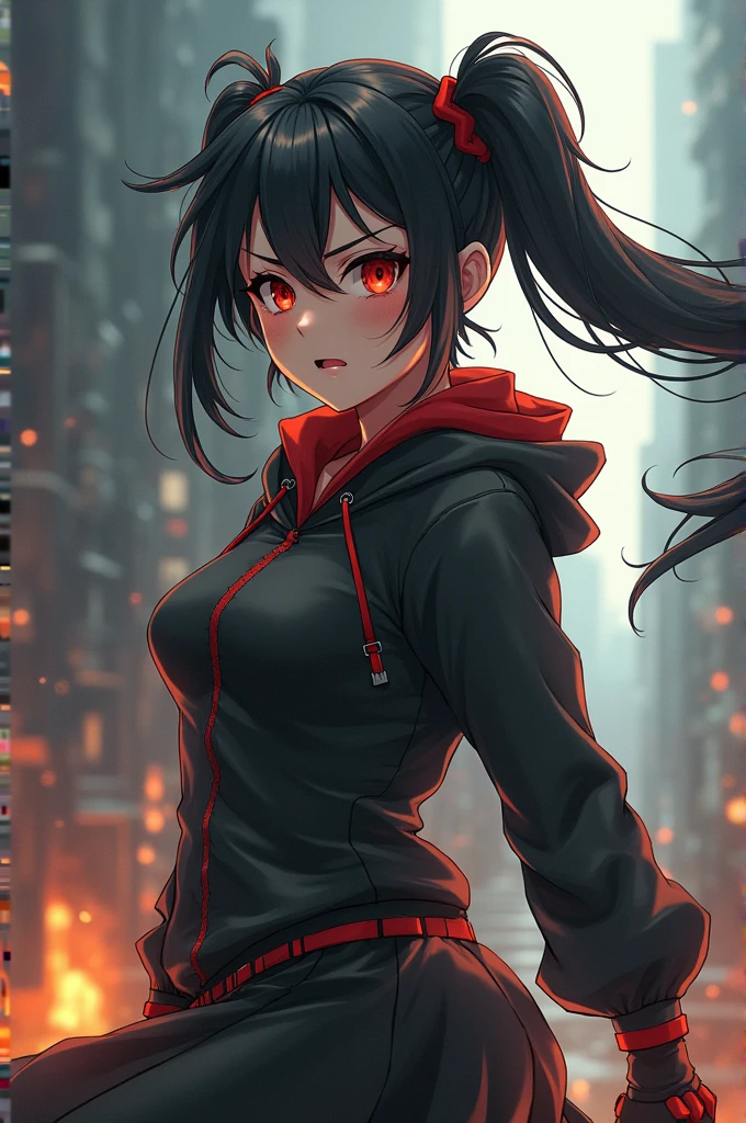 Girl anime, badass pose,