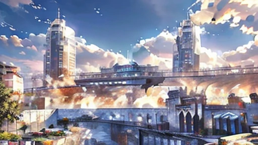 White City　In front of the station　White　　150mm, Beautiful studio soft light, Very detailed (Realistic, photo-Realistic:1.37),wonderful, Every detail